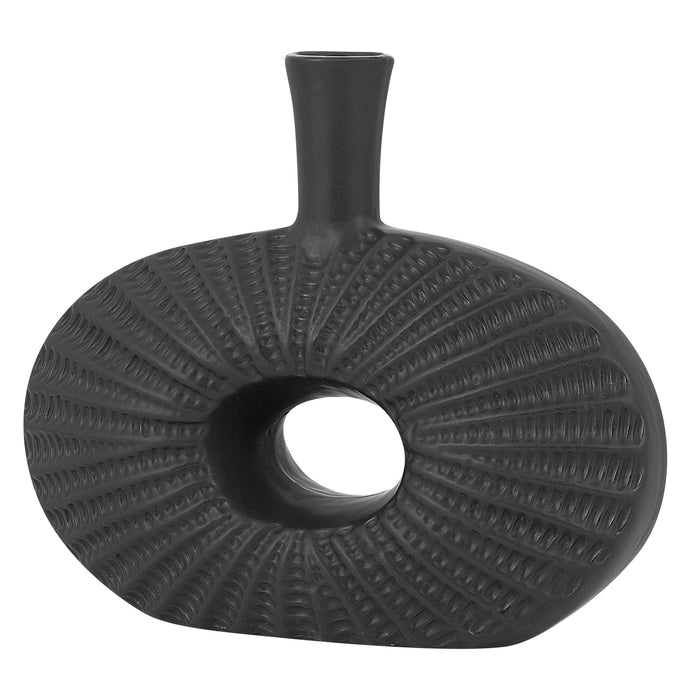 Beliani - ARWAD - Decoratieve vaas - Zwart - Keramiek