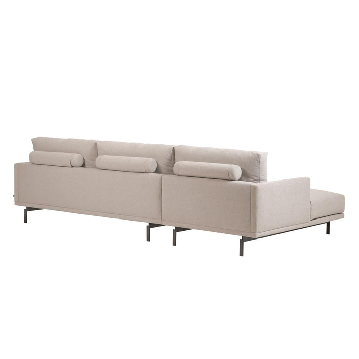 Kave Home - 3-zitsbank Galene beige linkse chaise longue 254 cm