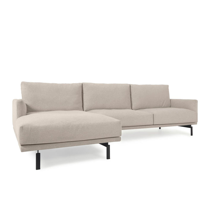 Kave Home - 3-zitsbank Galene beige linkse chaise longue 254 cm