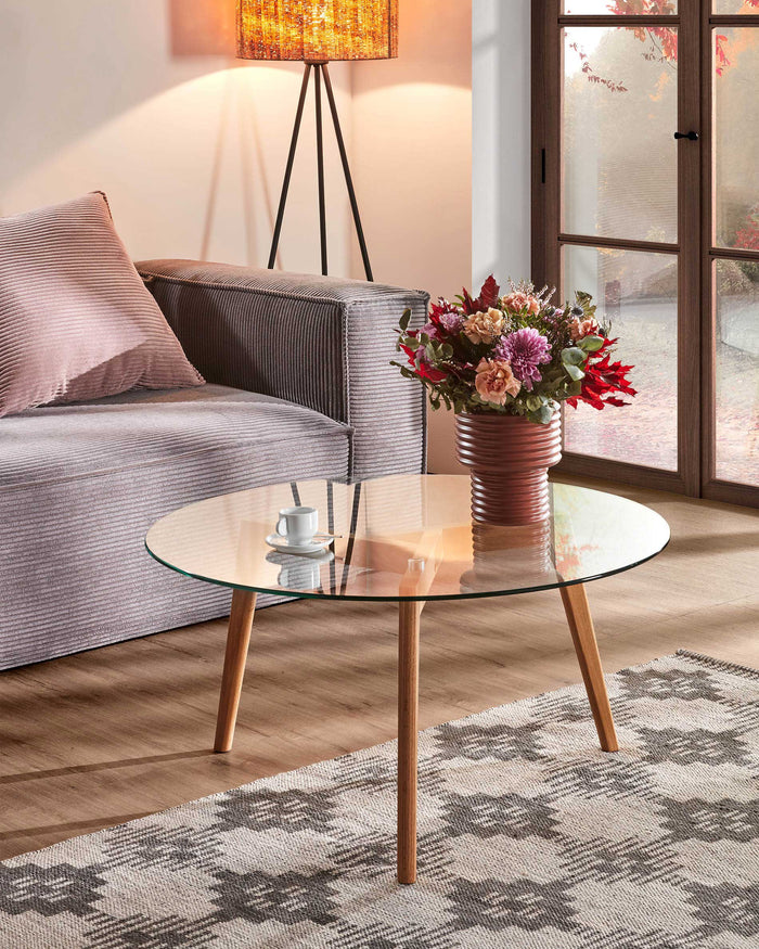 Kave Home - Kirb salontafel glas Ø 90 cm