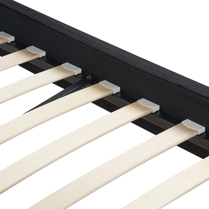 Beliani-FITOU -Tweepersoonsbed LED-Zwart-160 x 200 cm-Polyester