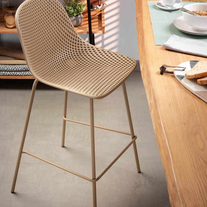 Kave Home - Kruk Quinby beige hoogte 75 cm