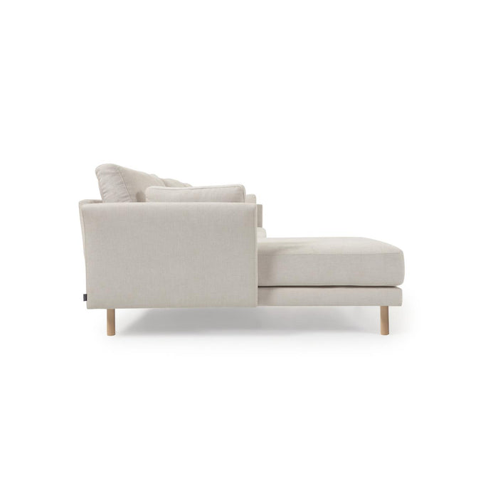 Kave Home - Gilma beige 3-zitsbank met links|rechts chaise longue met
