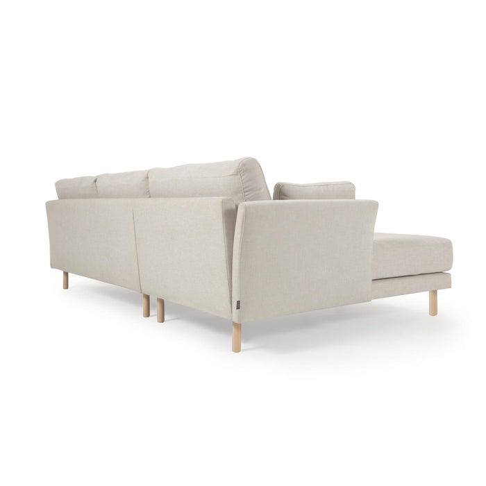 Kave Home - Gilma beige 3-zitsbank met links|rechts chaise longue met