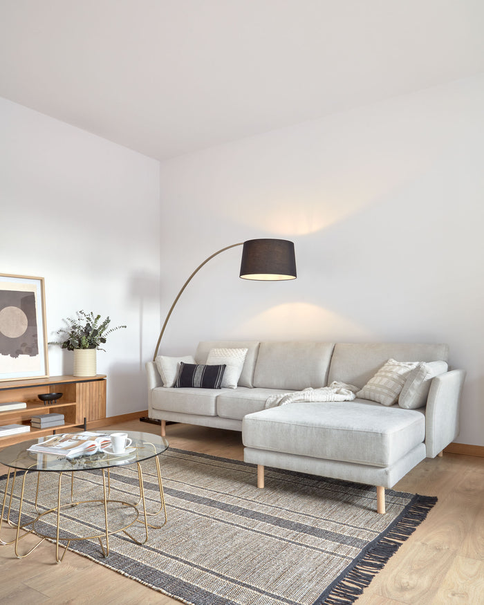 Kave Home - Gilma beige 3-zitsbank met links|rechts chaise longue met