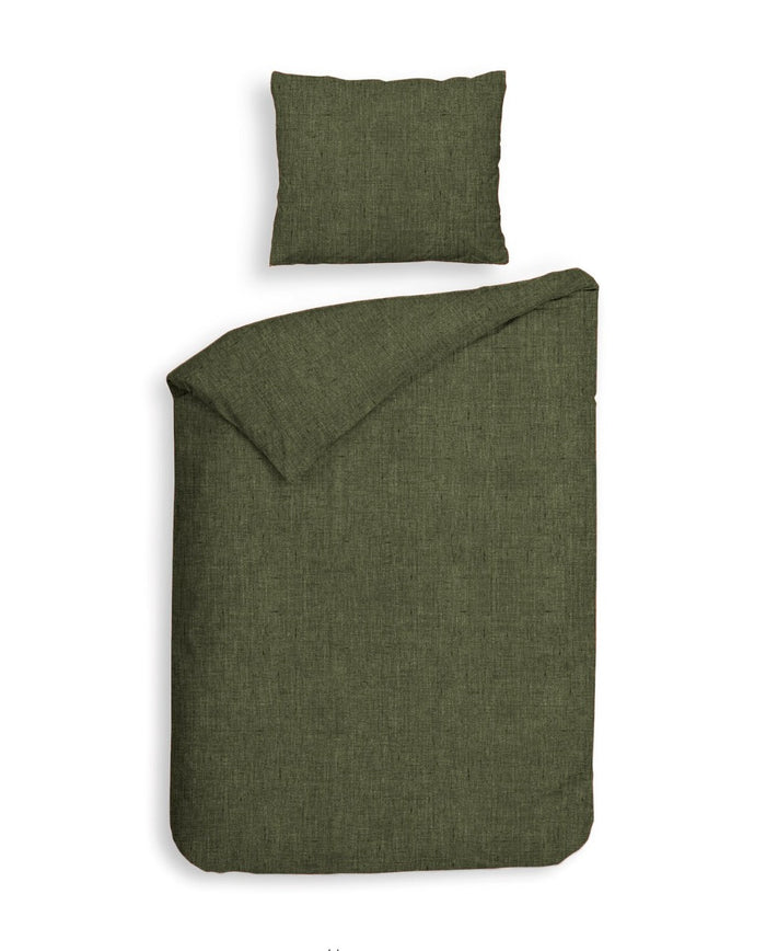 Heckett Lane Dekbedovertrek Flanel Franela - hunter green