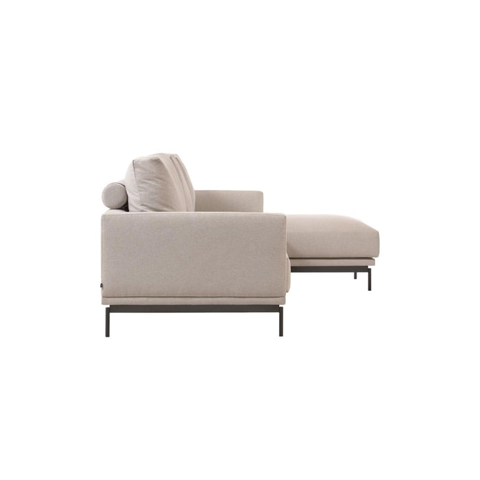 Kave Home - 3-zitsbank Galene beige rechtse chaise longue 254 cm