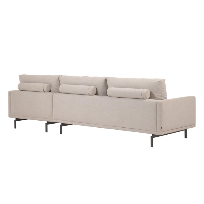 Kave Home - 3-zitsbank Galene beige rechtse chaise longue 254 cm