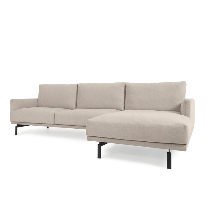 Kave Home - 3-zitsbank Galene beige rechtse chaise longue 254 cm