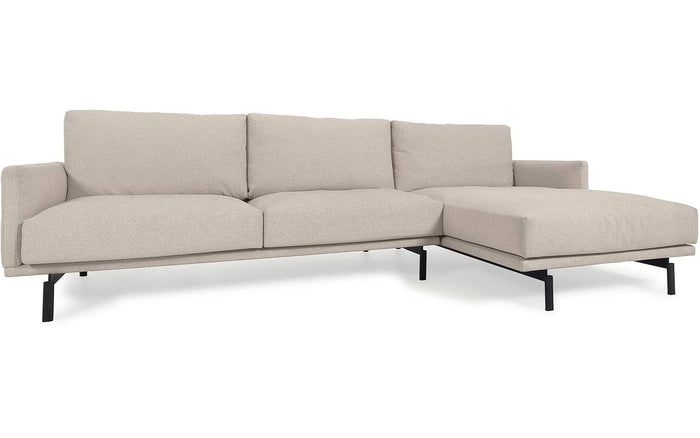 Kave Home - 3-zitsbank Galene beige rechtse chaise longue 254 cm