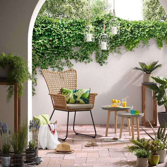 Kave Home - Set Low van 2 bloempotten grijs Ø 21 cm | Ø 14 cm