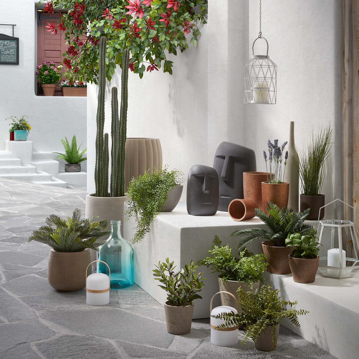 Kave Home - Low set van 3 bloempotten koper Ø 20 cm | Ø 17 cm | Ø 13