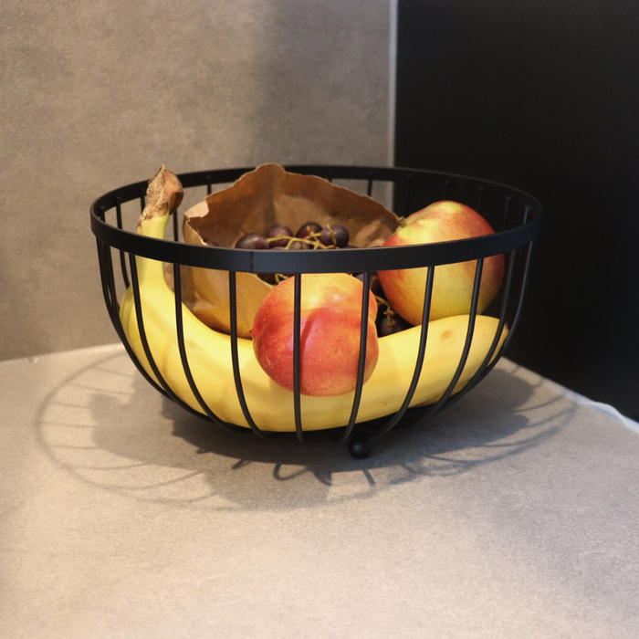 Orange85 Fruitschaal Fruitmand Wire Zwart Metaal 25cm Fruitmand