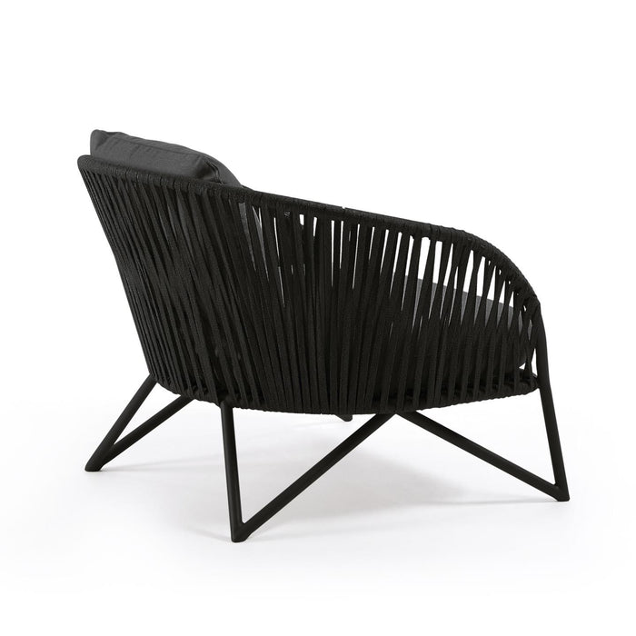 Kave Home - Branzie zwarte fauteuil van touw