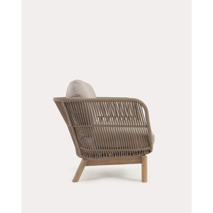 Kave Home - Catalina fauteuil gemaakt met beige touw en FSC massief