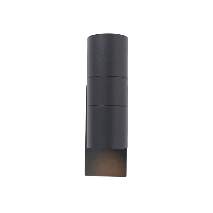 QAZQA Buiten wandlamp donkergrijs 2-lichts met schemersensor - Duo