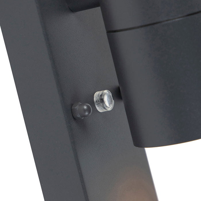 QAZQA Buiten wandlamp donkergrijs 2-lichts met schemersensor - Duo