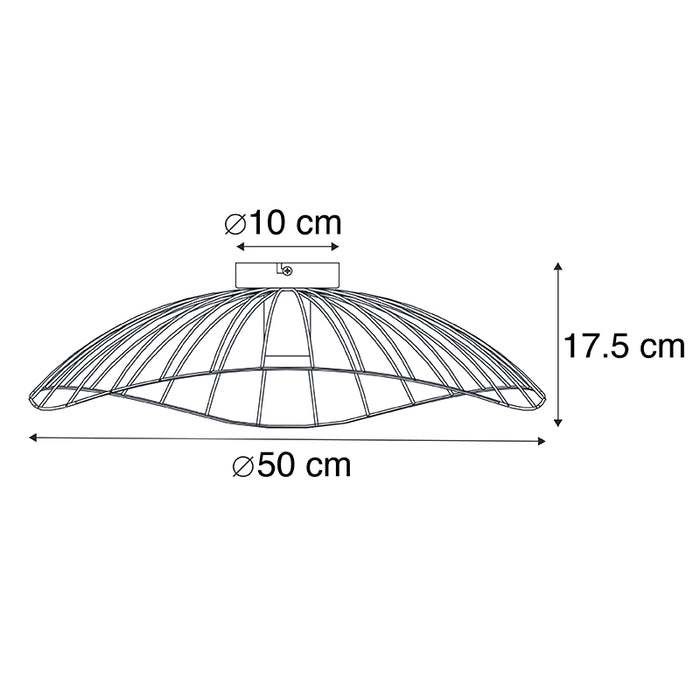 QAZQA Design plafondlamp zwart 50 cm - Pua
