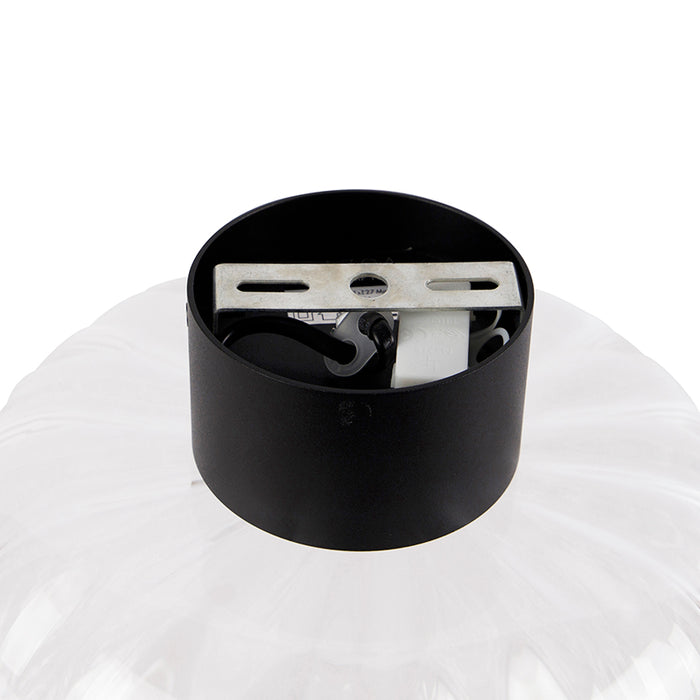 QAZQA Design plafondlamp zwart met helder glas - Qara