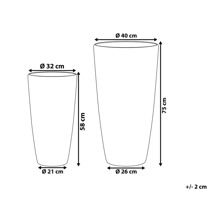 Beliani TSERIA Set van 2 bloempotten Wit