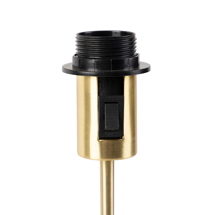 QAZQA Tafellamp goud|messing met linnen kap wit 35 cm - Parte