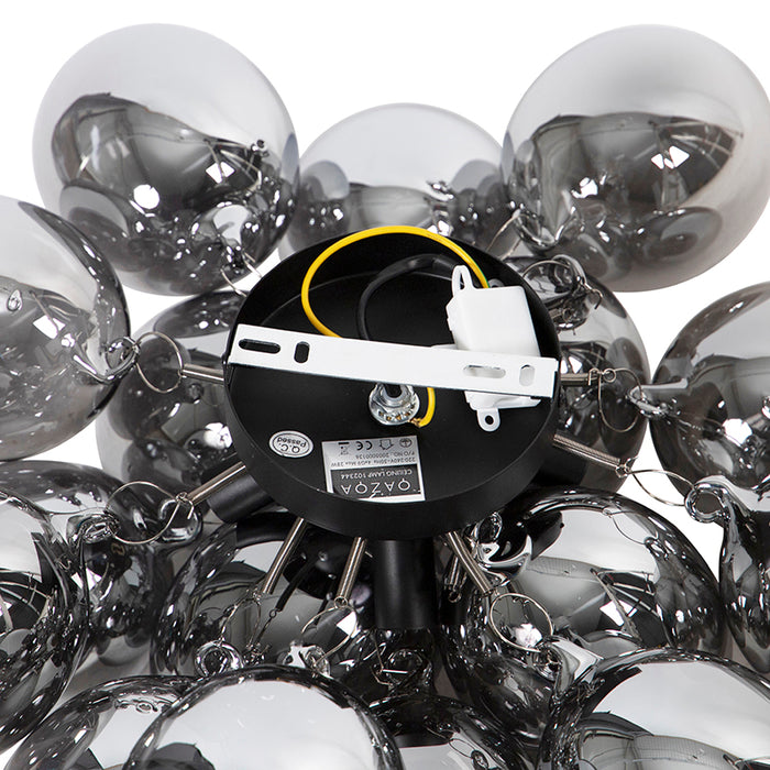 QAZQA Design plafondlamp zwart met smoke glas 4-lichts - Uvas