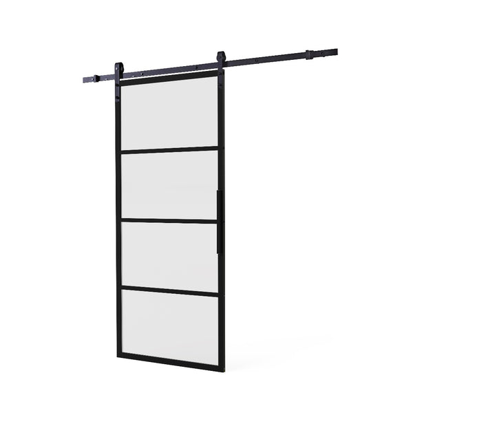 Intersteel DIY-schuifdeur Cubo zwart incl. matglas 2150x980x28mm +