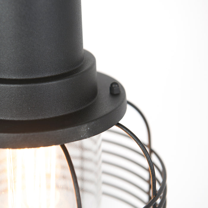 QAZQA Landelijke buiten hanglamp zwart IP44 - Guardado