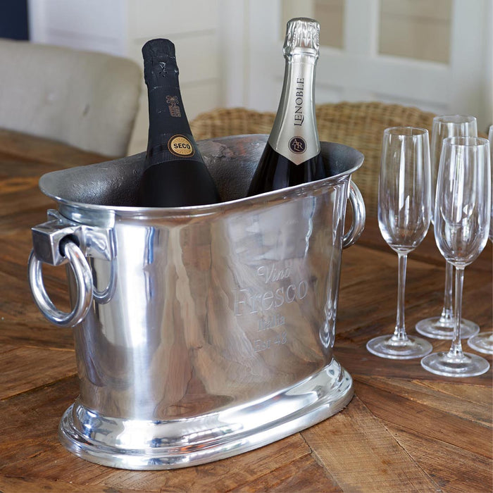 Rivièra Maison - Elegante Wijnkoeler in Zilver van Aluminium met Afmetingen 39x20x25 cm