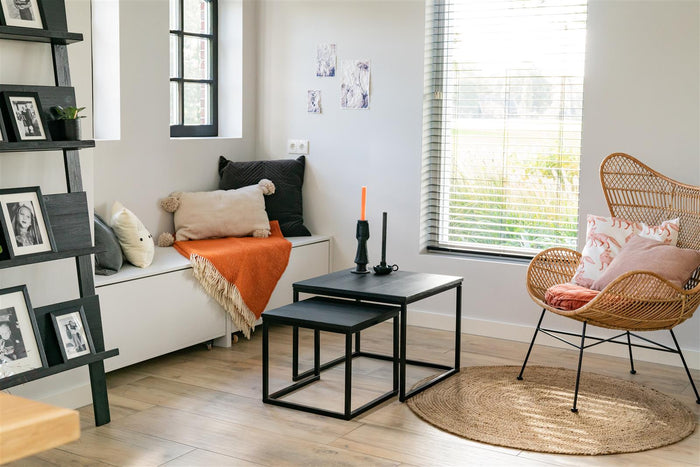 MaximaVida vierkante salontafel set Chicago XL zwart 60 cm