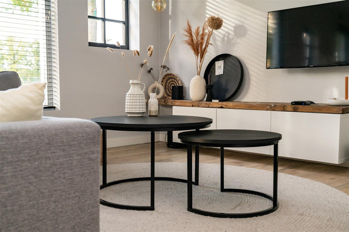 MaximaVida ronde salontafel set Chicago XL zwart 75 cm