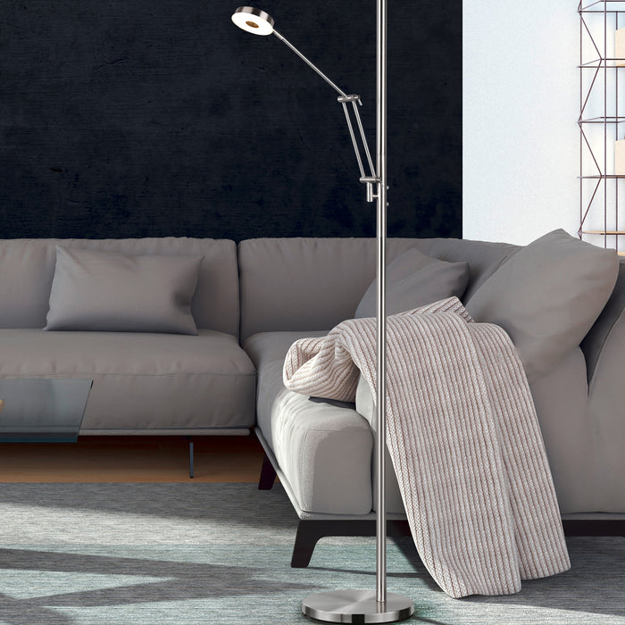 TRIO Barrie Vloerlamp - Nikkel mat