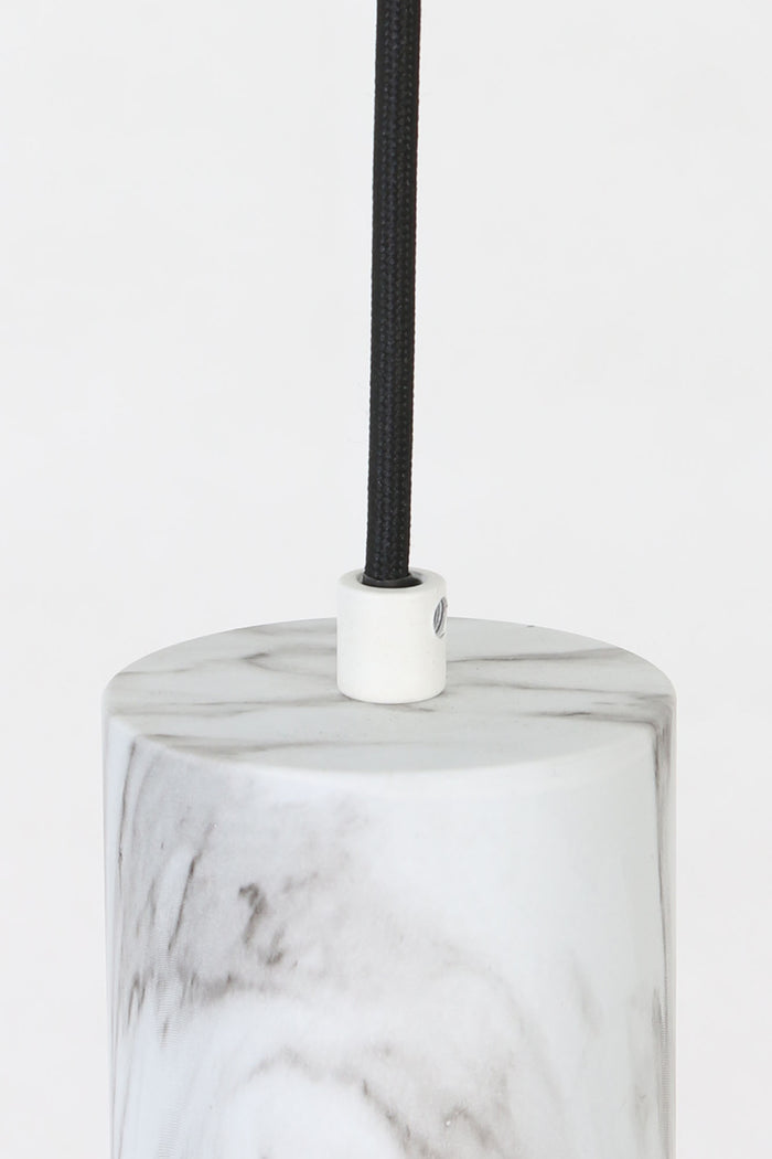 Light & Living Hanglamp Vidar 1L - Wit Marmer Print + Lichtbron
