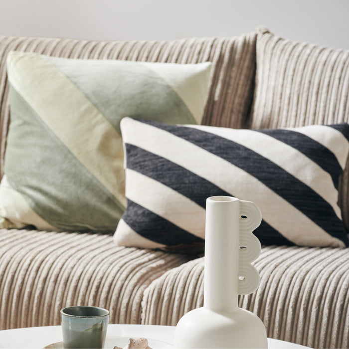 HKliving Striped Velvet Sierkussen 45 x 45 cm - Mint/Groen