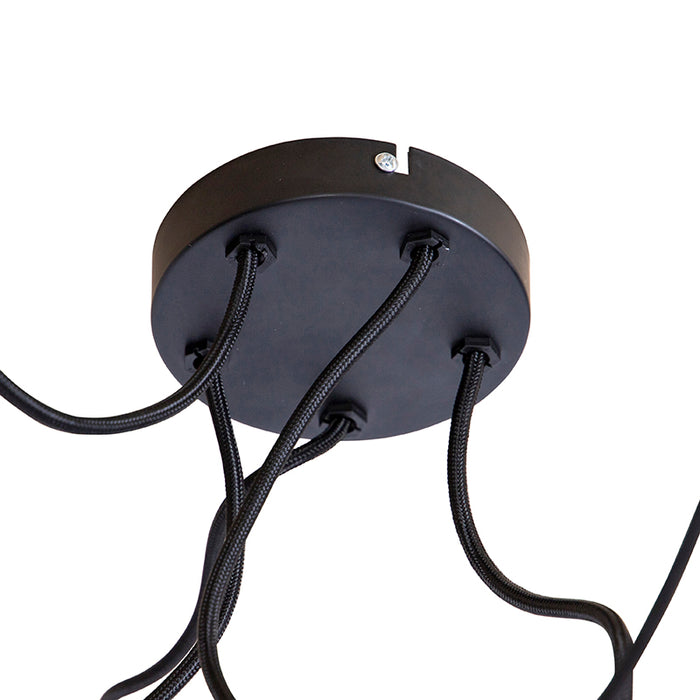 QAZQA Hanglamp met 5 gekleurde velours kappen 20 cm - Cava