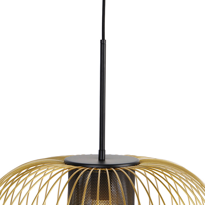 QAZQA Design hanglamp goud met zwart 50 cm - Marnie
