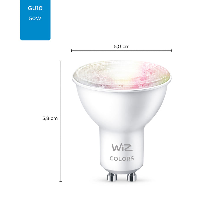 WiZ GU10 50W Wi-Fi Spot Wit en Kleur