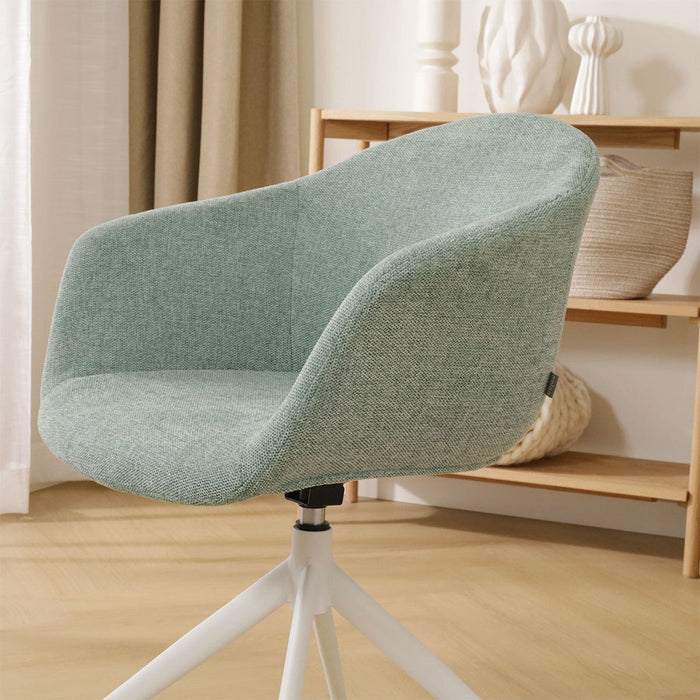 Nolon Nola-Otis Eetkamerstoel Zacht Groen - Draaibaar Wit Onderstel