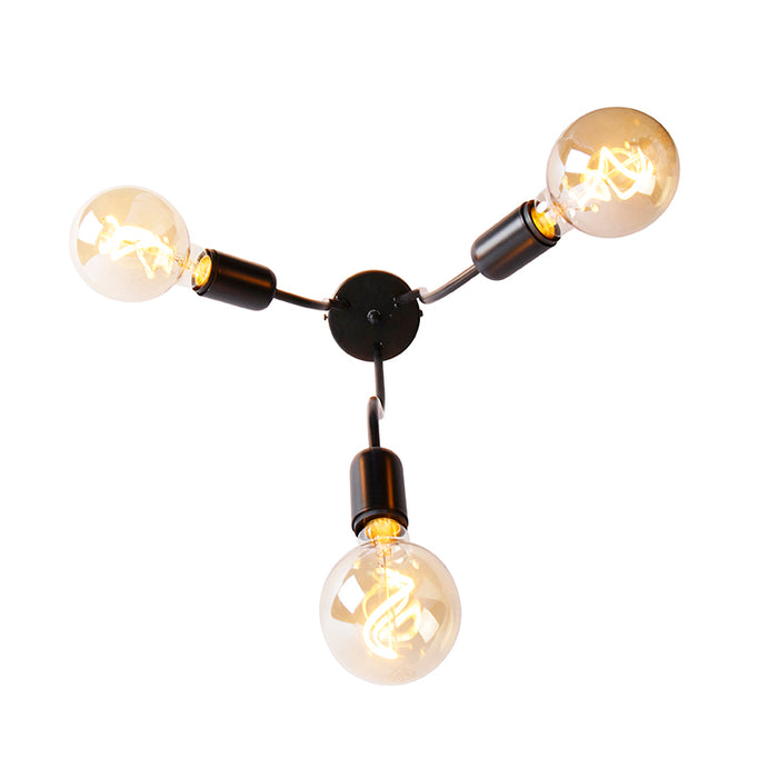 QAZQA Plafondlamp wimme - Zwart - Design - D 28cm