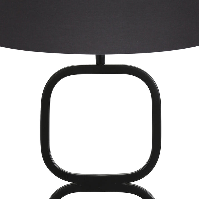 Light & Living Lutika tafellamp zwarte voet met zwart|gouden kap