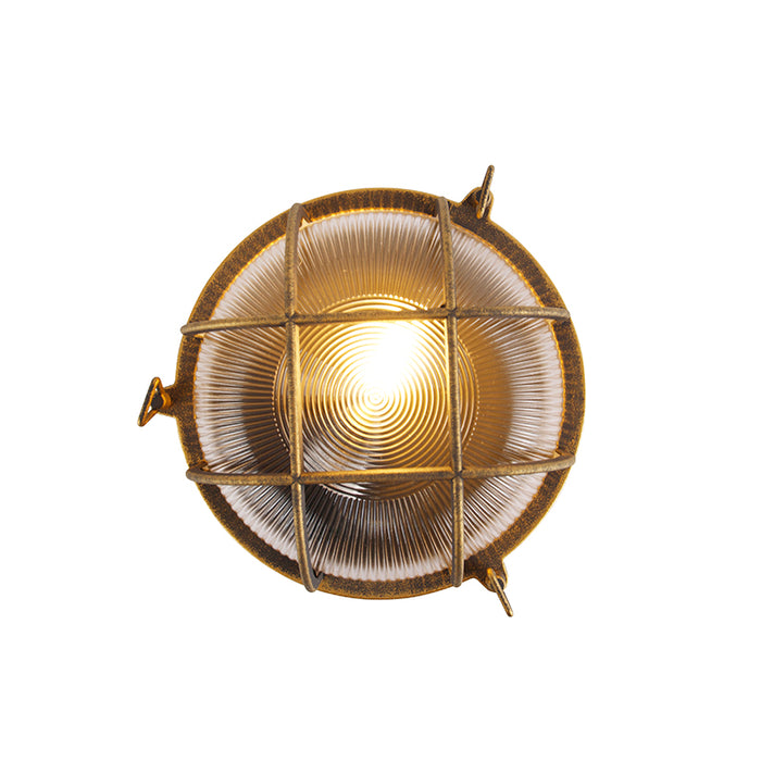 QAZQA Wand- en plafondlamp goud|messing rond IP44 - Noutica