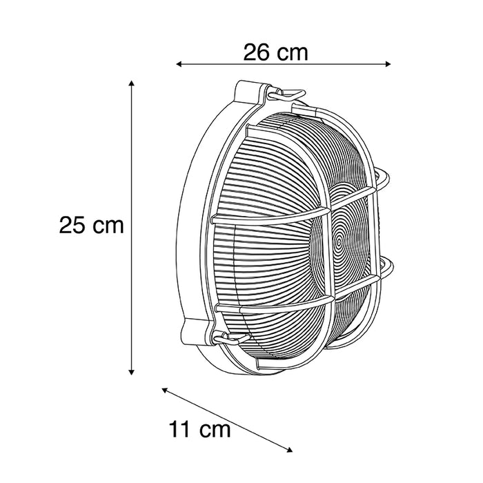 QAZQA Wand- en plafondlamp goud|messing rond IP44 - Noutica
