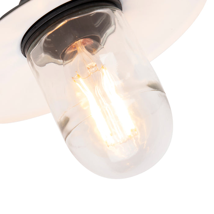QAZQA Buitenwandlamp zwart met glas IP44 - Munich