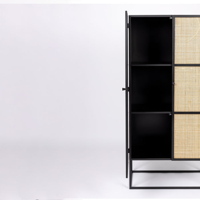 by fonQ Wave Opbergkast - H 145 x B 70 cm - Zwart