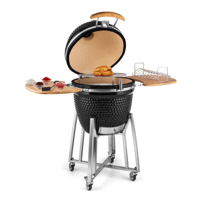 MOOS Kamado Grill 21 inch Keramische Barbecue - Zwart
