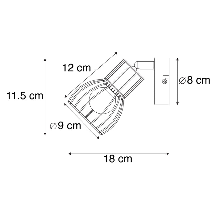 QAZQA Moderne spot zwart staal verstelbaar - Botu