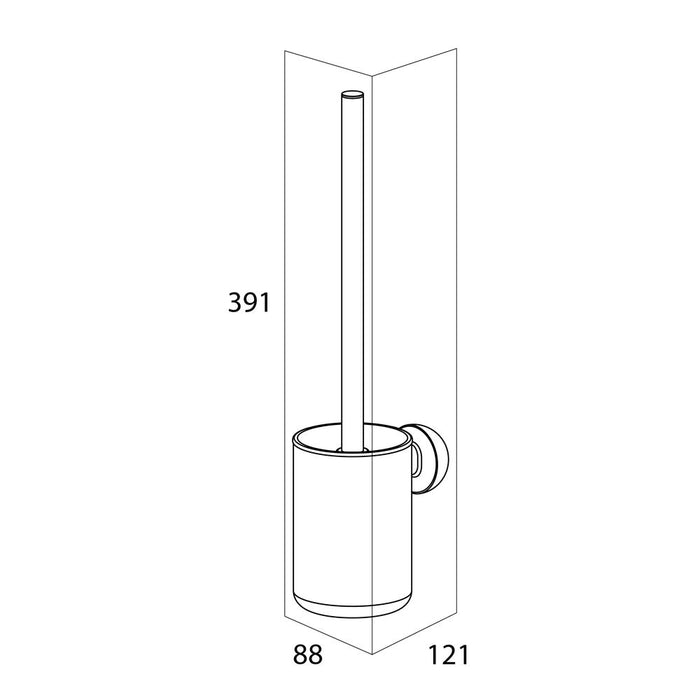 Tiger Cooper Toiletborstel met Houder - RVS Geborsteld / Zwart
