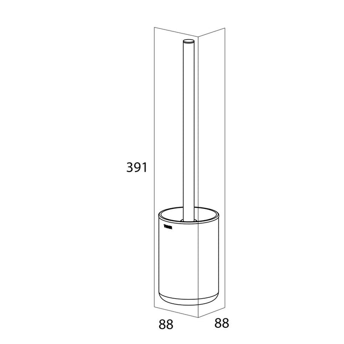 Tiger Cooper Toiletborstel met Houder Vrijstaand - RVS Geborsteld / Zwart