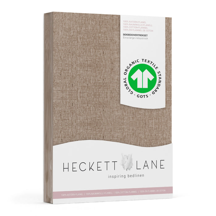 Heckett & Lane Franela Dekbedovertrek 140 x 200TC/220 cm - Taupe