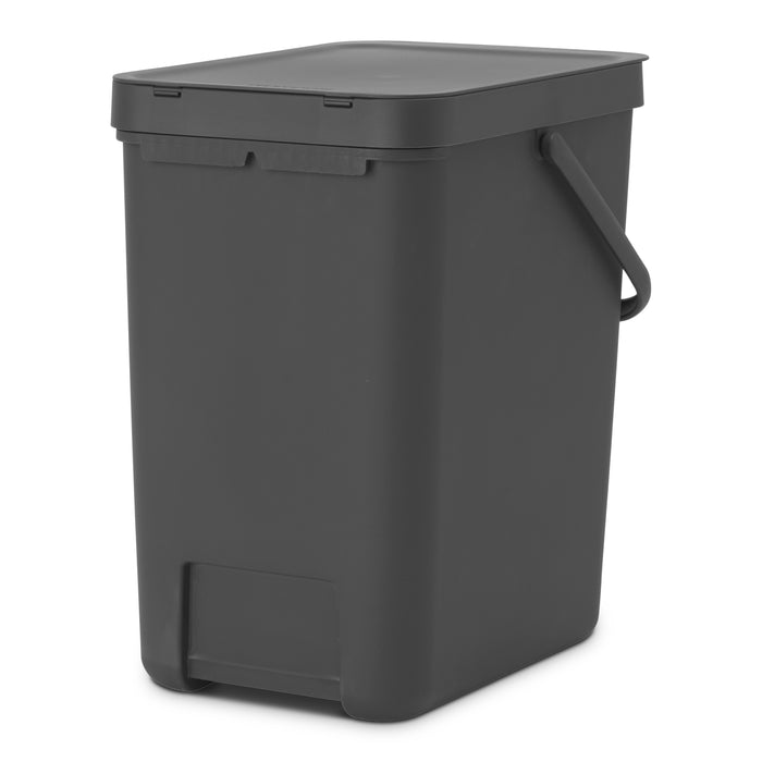 Brabantia Sort & Go Afvalemmer 25 L - Donkergrijs